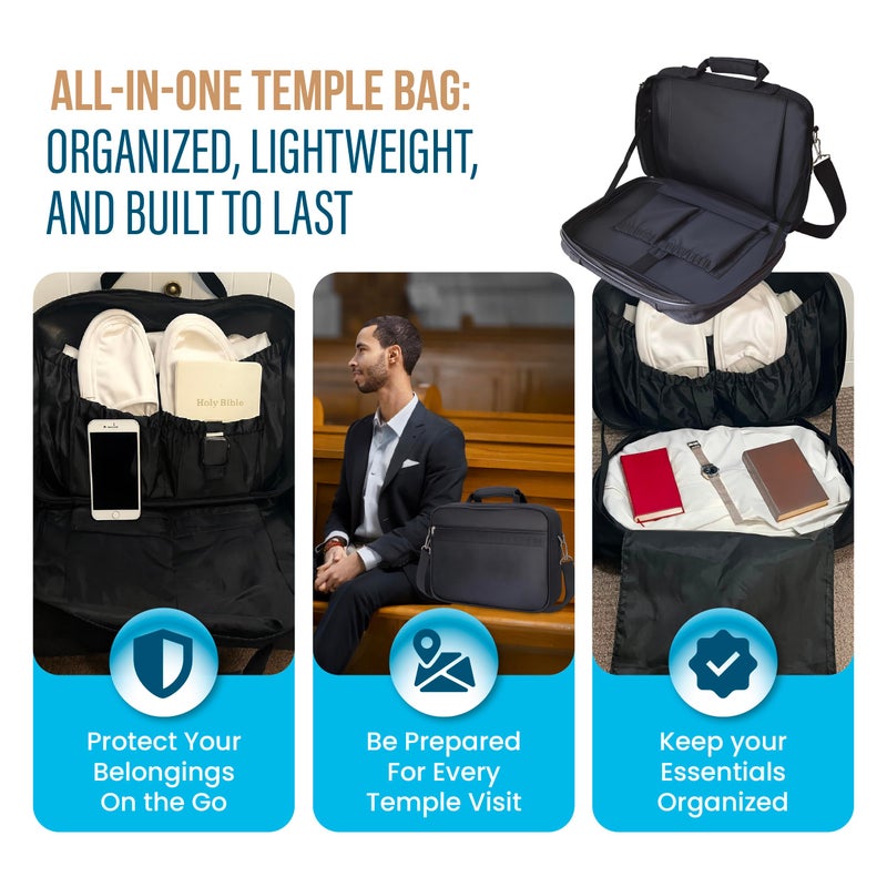 Kalinar LDS Temple Bag â€“ Transport & Protect Your Temple Worship Essentials â€“ Compact, Lightweight Garment Bag for Men and Women â€“ Safeguard Your Sacred Attire On The Go (Black) - Image 4